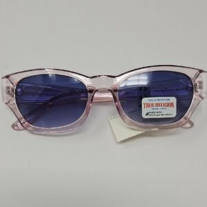 True Religion Translucent Pink Gradient Blue Purple Lens UV Sunglasses